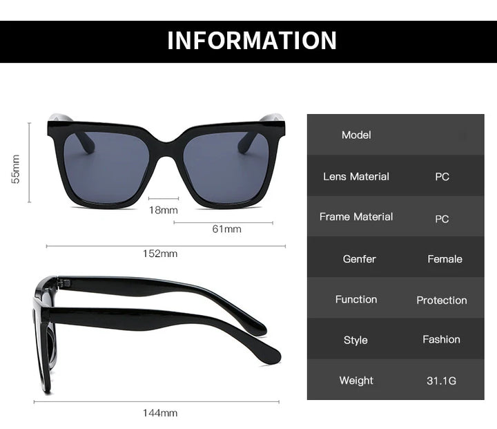 Retro Rectangle Sunglasses – Women’s Fashion Shades