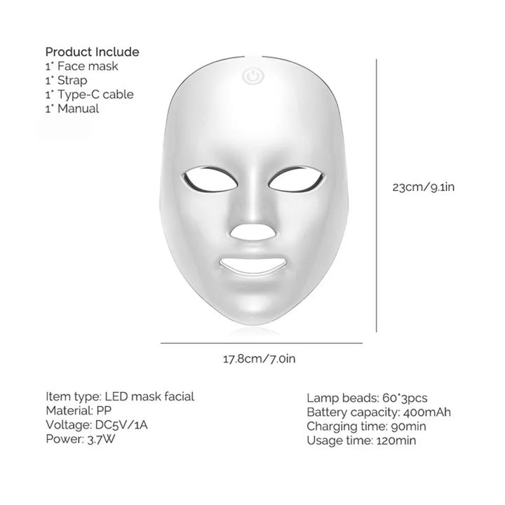 LED therapy facial mask for skin rejuvenation.