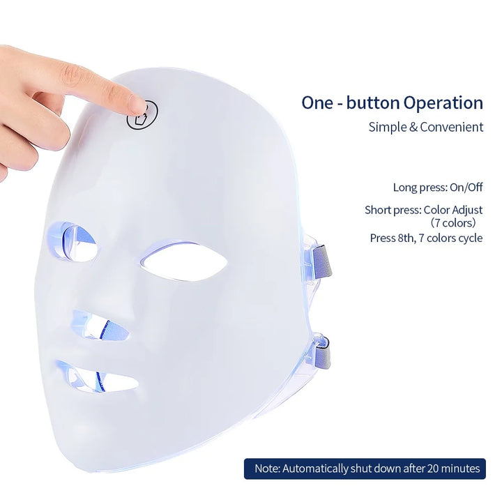 LED therapy facial mask for skin rejuvenation.