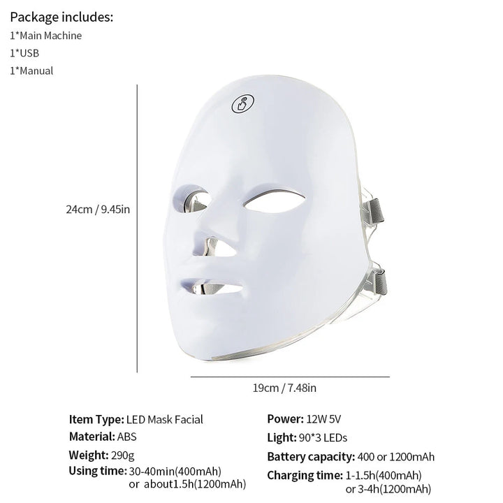 LED therapy facial mask for skin rejuvenation.