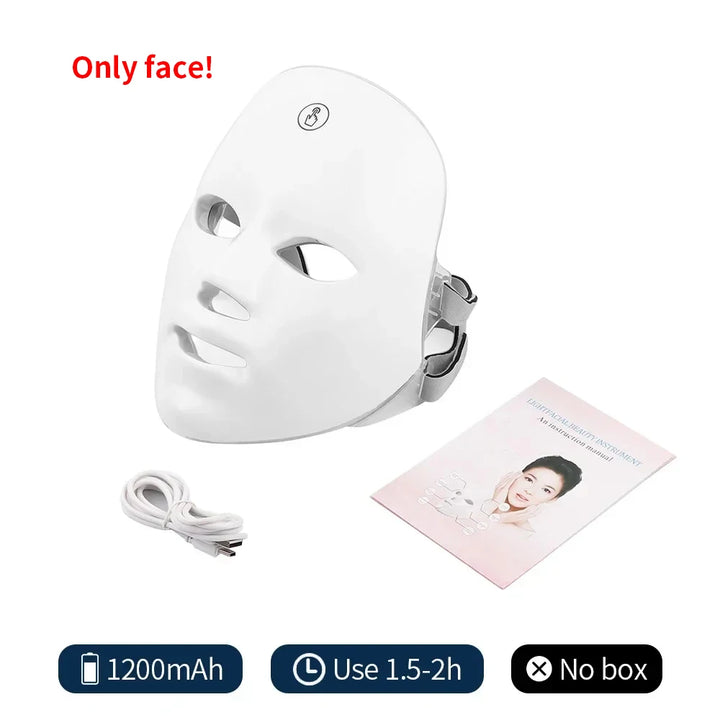 LED therapy facial mask for skin rejuvenation.