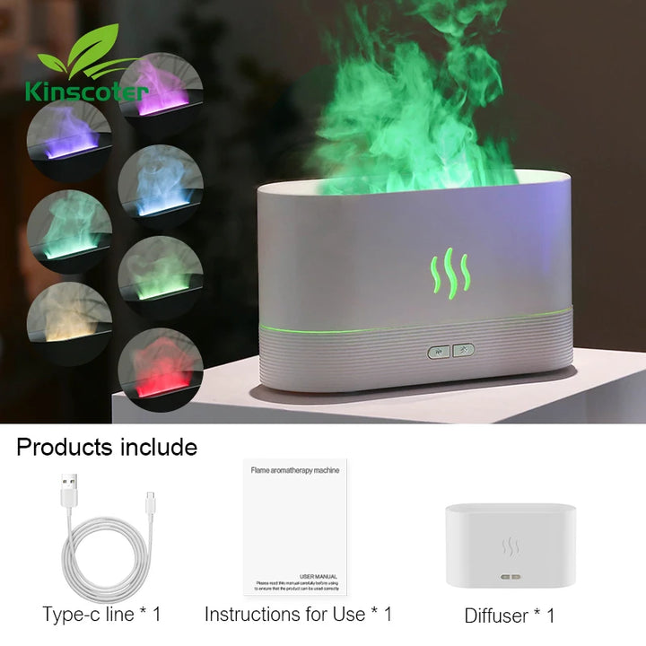 Kinscoter Aroma Diffuser – Ultrasonic Flame Humidifier