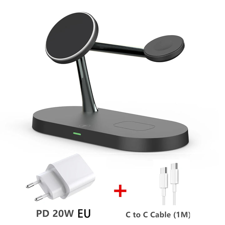 3-in-1 Magnetic Wireless Charger for iPhone & Watch
